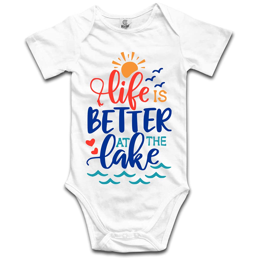 DOQOSESHYLife is Better at The Lake Baby Climbing Bodysuit Sleeveless/Long Sleeve/Short sleeve Rompers