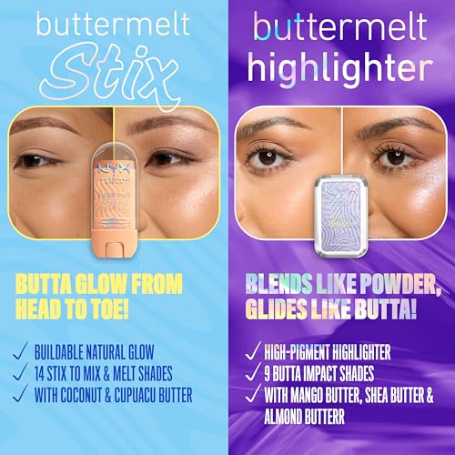 NYX PROFESSIONAL MAKEUP Buttermelt Glaze Stix, Non-Greasy Highlighter Stick With Up To 8HR Make Up Wear - 03 That's So Melt (White) - image 8