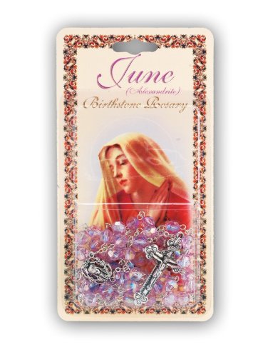 June/Alexandrite (272JUN/C) Birthstone Rosary - Carded