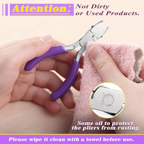 Image of SPEEDWOX 3-Inch Nylon Jaw Pliers for Jewelry Making, Flat Jaw, Purple