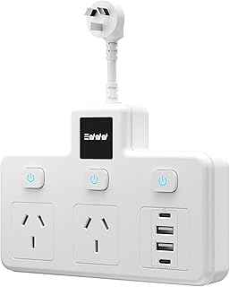 Lvpradior 6-Outlet Surge Protector Power Board with 2 USB-C & 2 USB-A – 3000W/4000J Smart Power Strip, Touch Night Light, ...