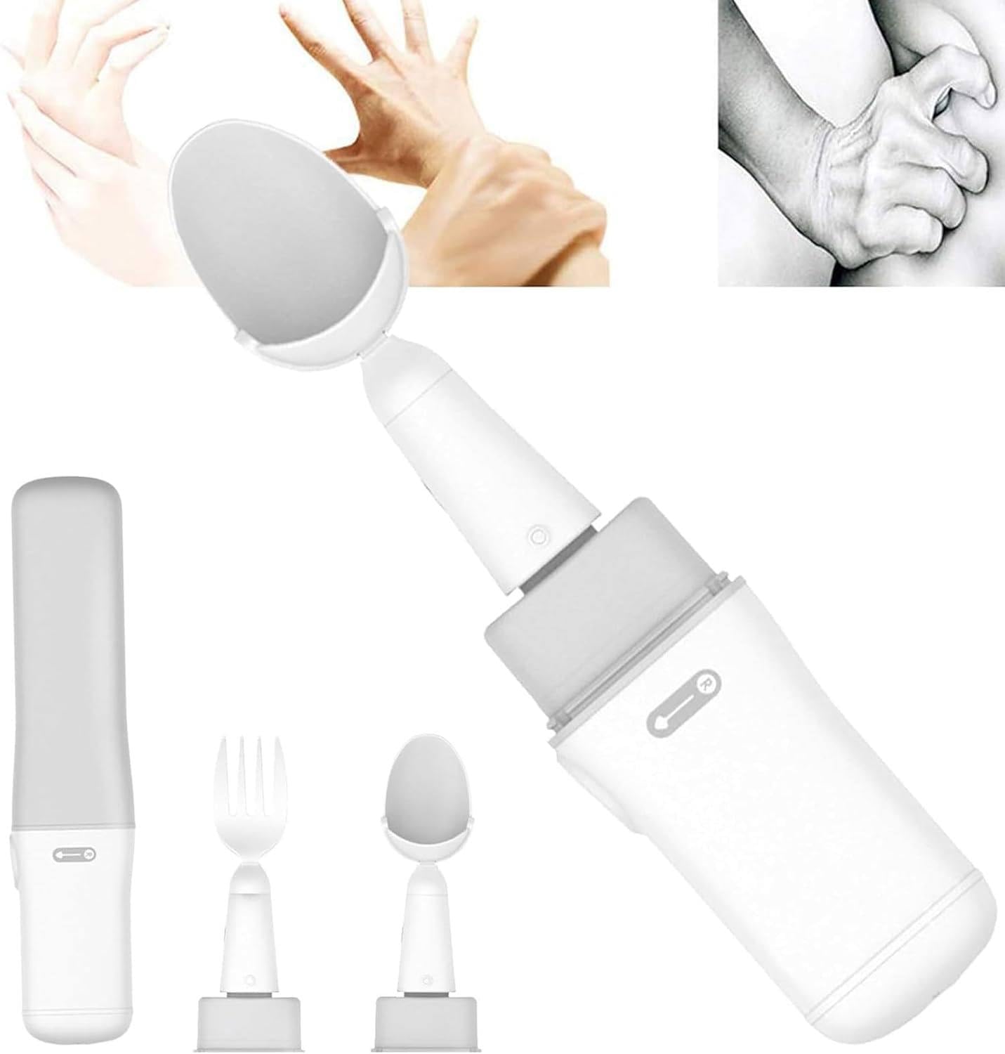 Utensilio para Parkinson para Temblores, Cuchara para Parkinson para Temblores De Manos, Autoalimentación, Cubiertos para Alimentación Adaptable Que Ayudan con Los Temblores De Manos