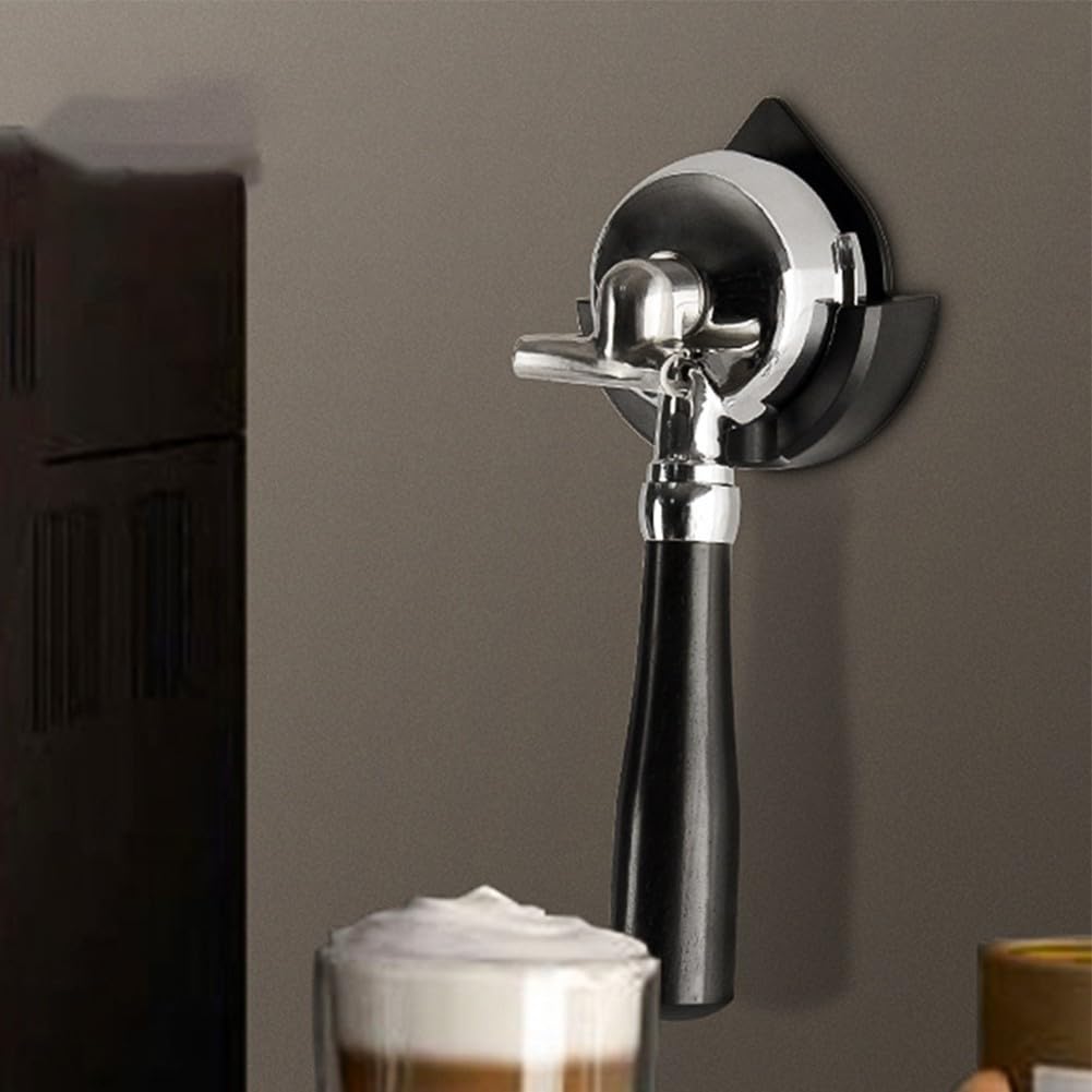 Wall-mount Coffee Portafilter Holder Rack for Espresso Machine Handles – Space-saving Plastic Wall Hanger 10 X 9.9 X 3 Cm Black Compatible Having Most Commercial Home Machines