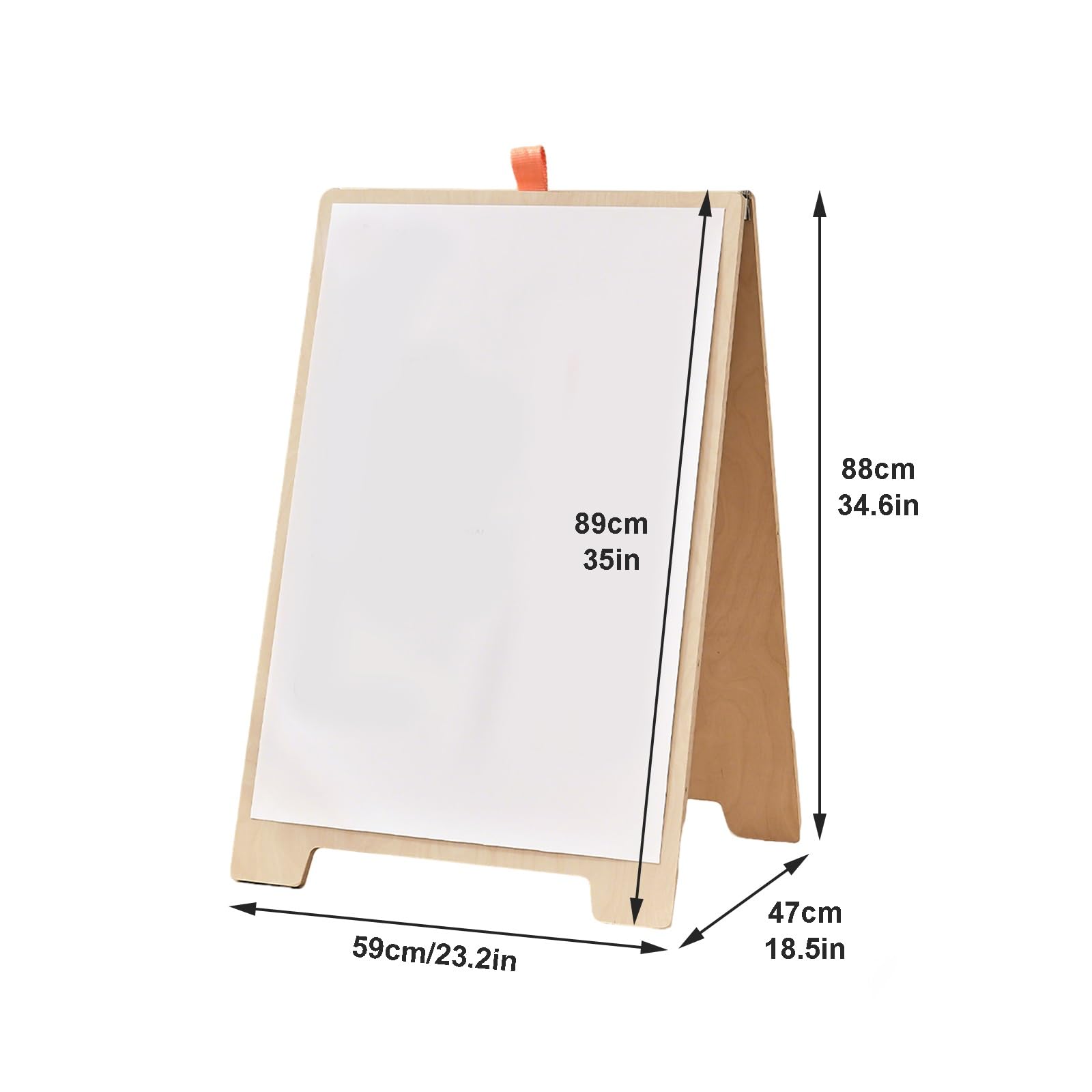Soporte de Letrero Plegable, Soporte de Exhibición de Carteles de Madera Maciza de Letreros de Doble Cara Resistente al Desgaste para Hoteles, Centros Comerciales y Supermercados(89cm/35in)