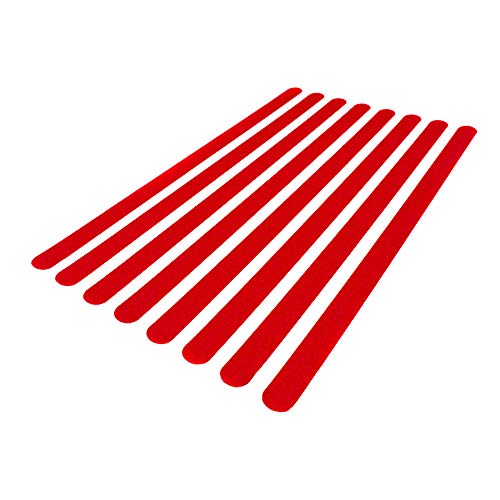 AnTina TAPES® Anti-Rutsch-Streifen für Treppen und Stufen, selbstklebende Aufkleber Alternative zum Treppenteppich, 30x640 mm, 8 Stück (Rot)