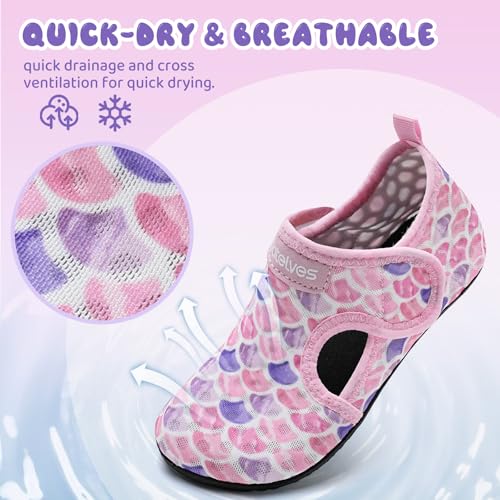 Image of WateLves Kids Water Shoes Toddler Girls Boys Barefoot Non-Slip Quick Dry Aqua Socks for Beach Swim Walking