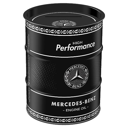 Nostalgic-Art Hucha Retro, 600 ml, Mercedes-Benz – Oil – Idea de Regalo para Fans de Mercedes-Benz, para Billetes y Monedas, diseño Vintage