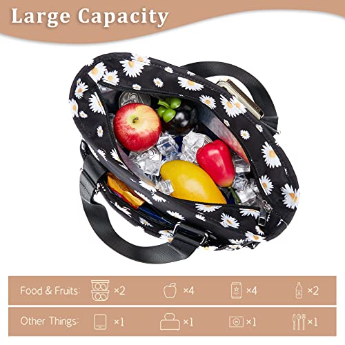 Large Women Lunch Bags For Work Insulated/Insulated Adult Lunch Box For Women/Leakproof Cooler Lunch Tote Bag With Storage Pocket. Reusable Lunch Cooler Purse For Work Picnic Hiking 12L, Floral #TOP2