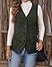 IDEALSANXUN Corduroy Vest Women 2025 Fall Fashion Business Work Sleeveless Blazer Vest Tops Corduroy Jackets, Army, XL