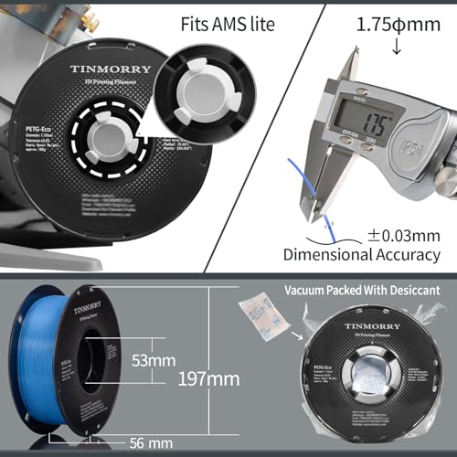 Image of TINMORRY PETG Filament 1.75, Rapid PETG-Eco 3D Printer Filament, Compatible with Most FDM 3D Printers, 1 KG 1 Spool, Sky Blue
