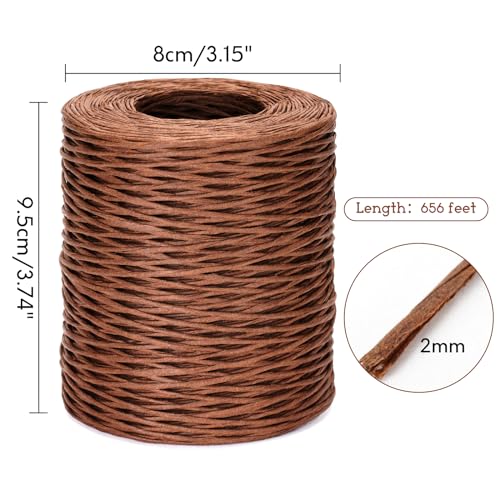 KINGLAKE Florist Wire - Brown Paper Covered 2mm, 656 Feet for Wreath Making Flower Arranging, 2mm x 200m - Image 3