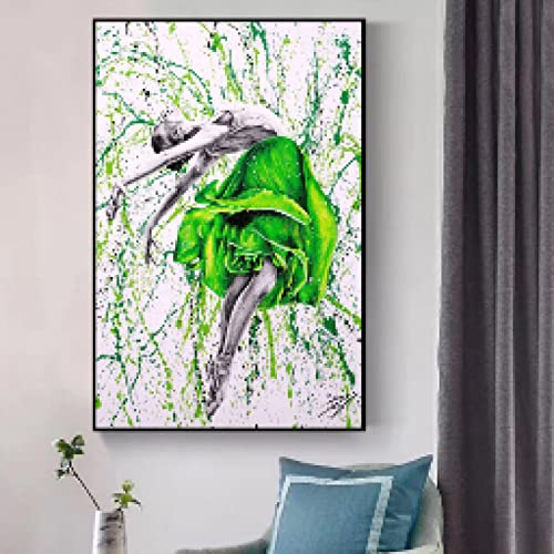 Póster de baile con flores dsdsgog lienzo de acuarela de moda 20x30cm sin marco para dormitorio 3