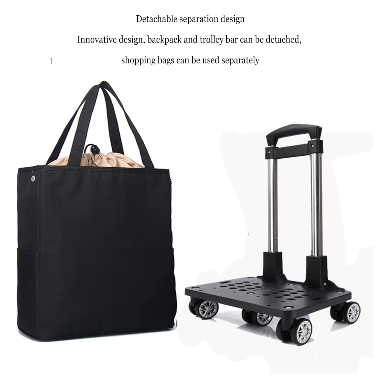 Carrello pieghevole per salire le scale con borsa termica isolata, carrello della spesa in alluminio resistente con borsa per la spesa e uso esterno