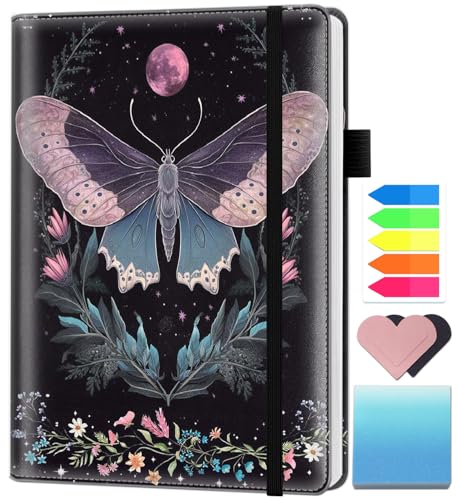 Journal intime A5 en cuir lune papillon pour la prise de notes quotidienne à l'école