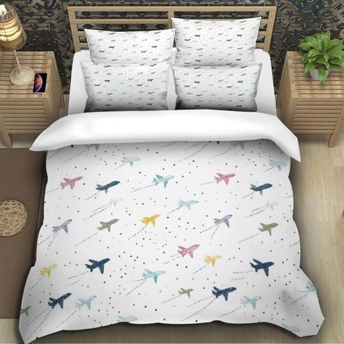 Housse de couette frites fermeture éclair facile parure de lit microfibre 3D - 5