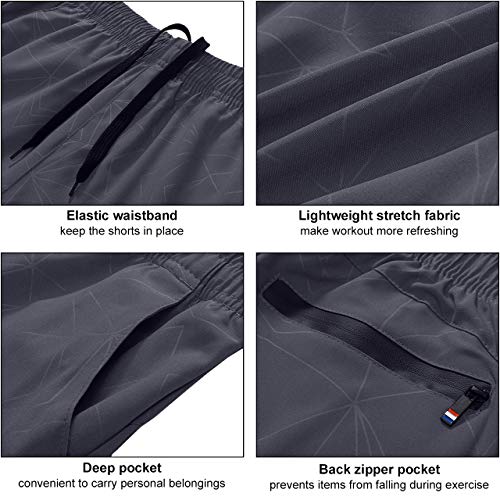 Ltifone Gym Shorts For Men, Quick Dry Workout Sport Shorts, Mens Exercise Summer Shorts With Zipper Pockets, For Tennis #TOP3
