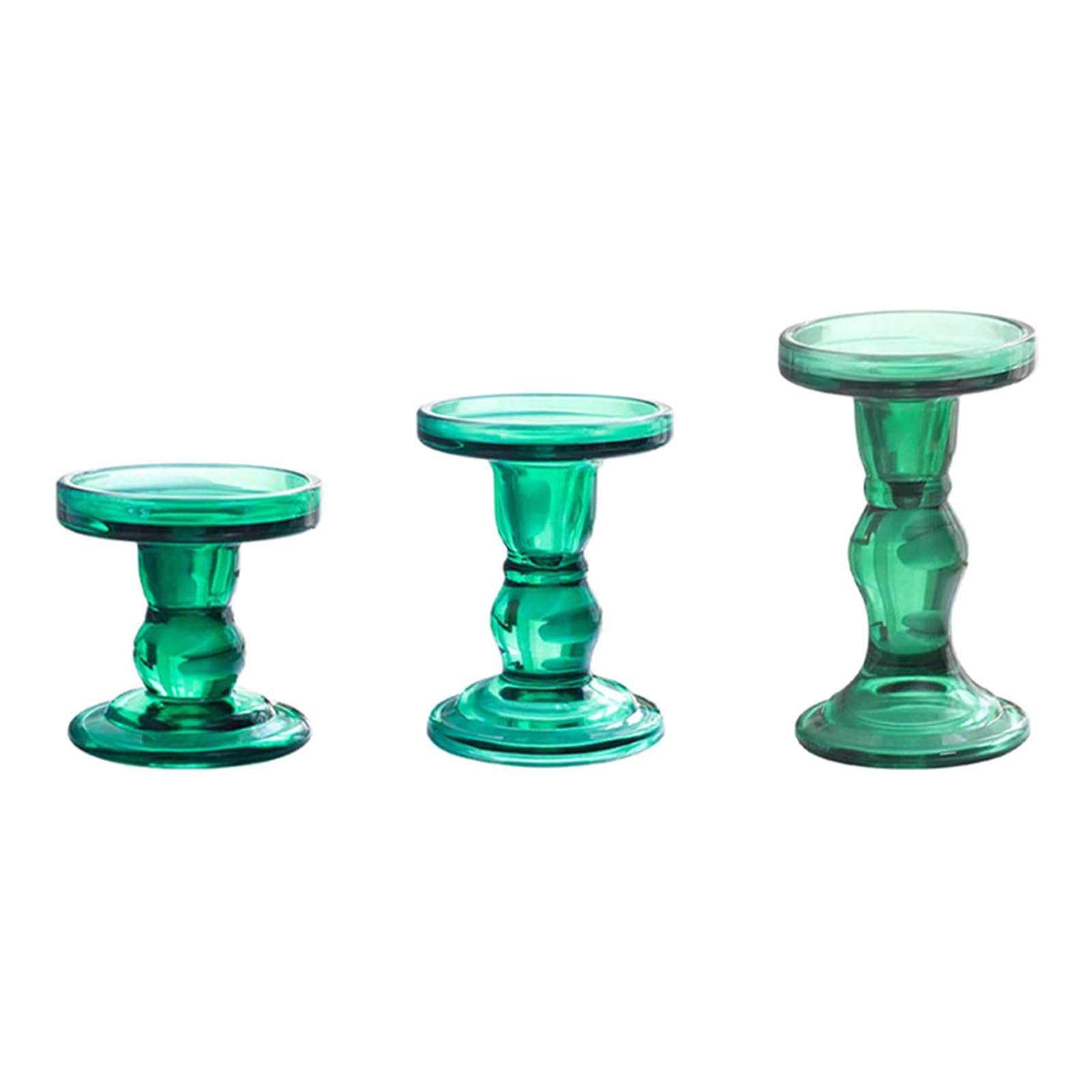 Hredyqw Glass Roman Column Holders Set, 3Pieces Stand for Adding Elegant to Any Occasion Glass Craftsmanships Candlesticks