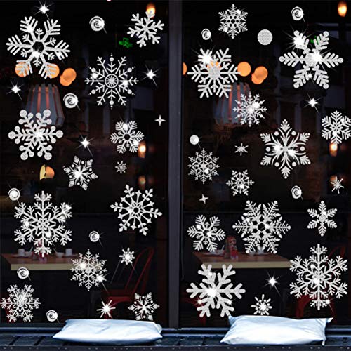 Fensterbilder Winter 80cm - Eiszapfen & Schneeflocken Mit Glitzereffekt