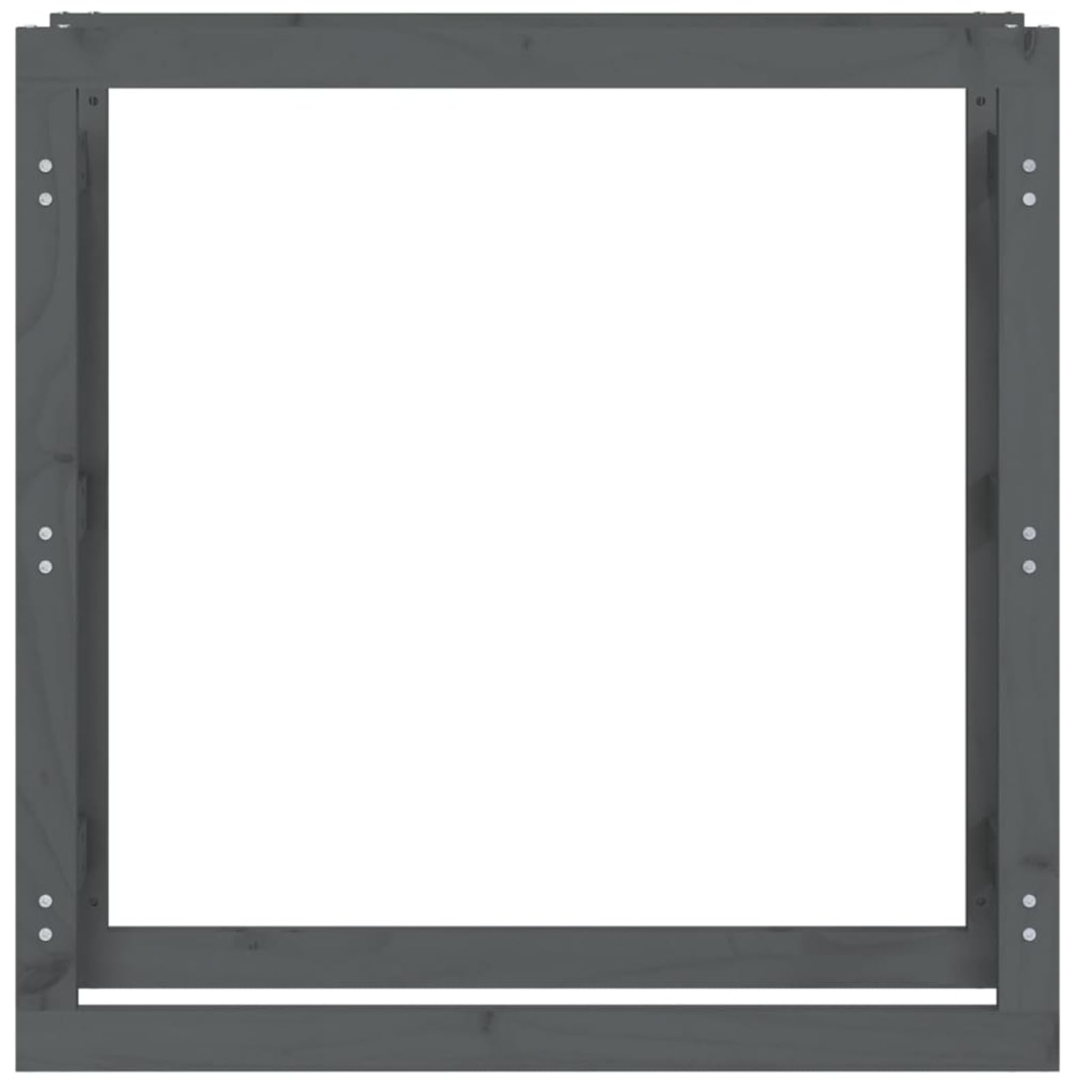 Kaminholzregal aus massivem Kiefernholz, rustikal-grau, 100 x 25 x 100 cm – Brennholzlager mit Luftzirkulation für trockenes Holz, ideal neben Kamin, Ofen, im Wohnzimmer, Gartenhaus oder Keller