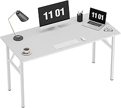 Need 47inch Folding Computer Desk Foldable Computer Table Writing Desk Folding Table Home Office Desk, with BIFMA Certification, White, AC5DW-40-CA