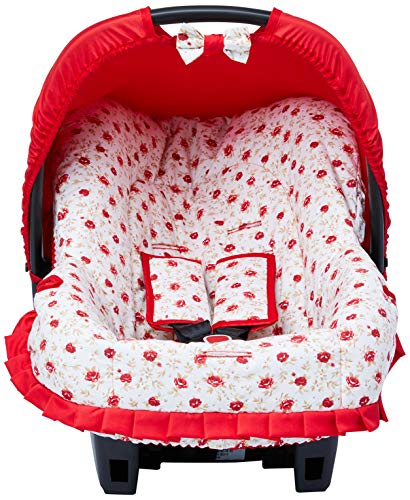 Capa para Bebe Conforto Flor, Multimarcas sem Bordado, Alan Pierre Baby, Vermelho Nova/Bra