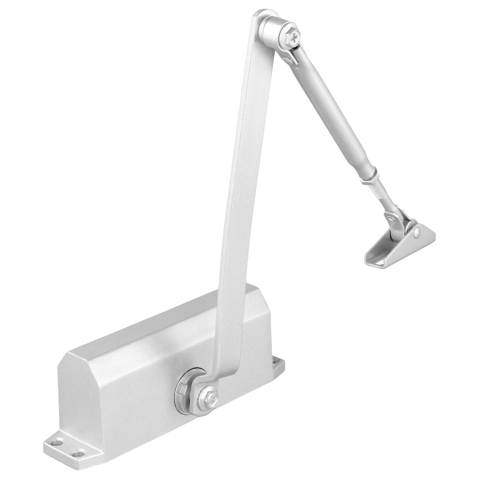 SINJEUN 2 piezas Cierrapuertas automático hidráulico, 175 mm muelle ajustable cierrapuertas automático para el hogar, oficina, plata