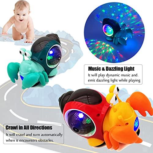 Tipmant Baby Toddler Electric Crab Cute Electronic Animal Vehicle Car Toy Crawl, Play Music, Dazzling Light Kids Birthday (Green) #TOP1
