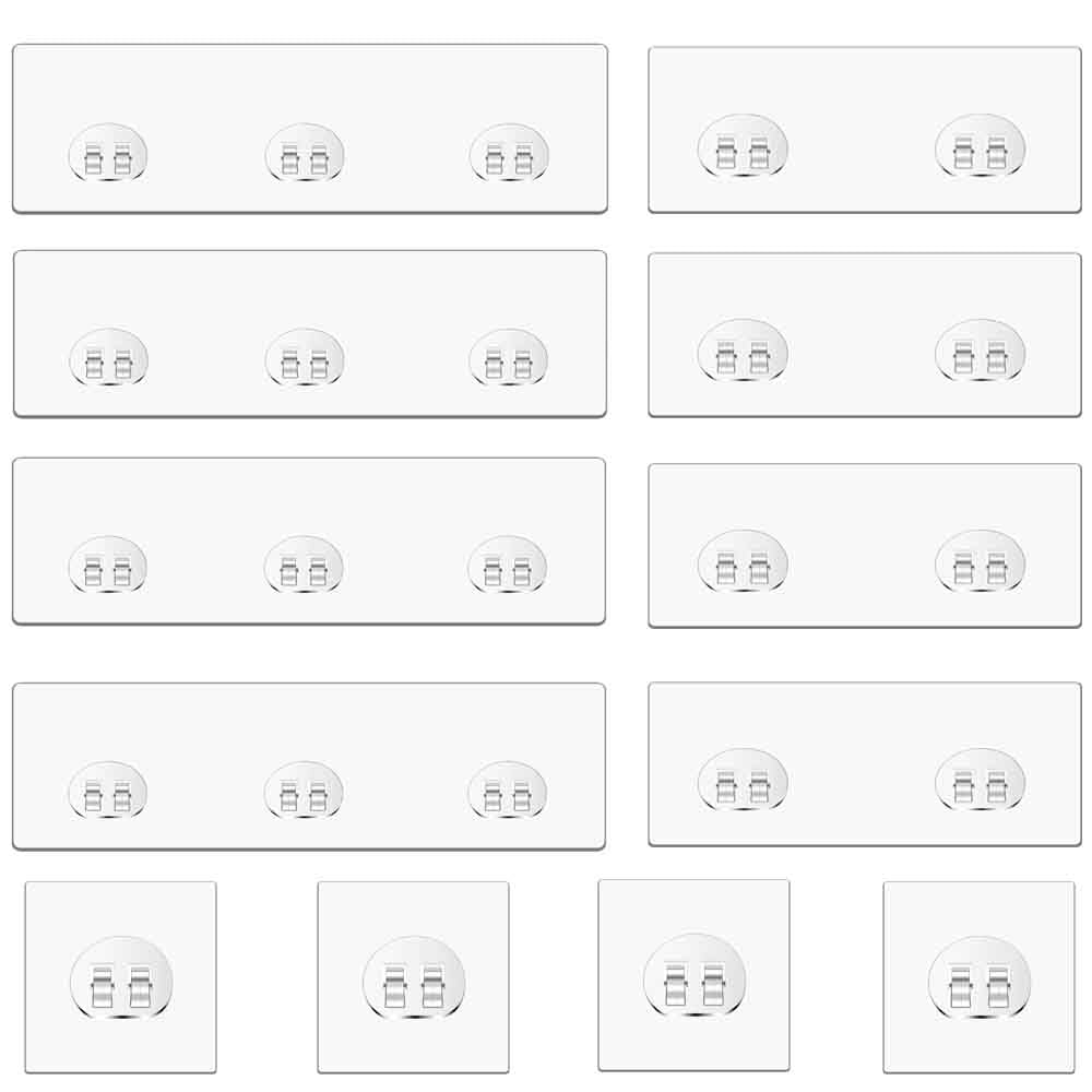 12PCS Shower Caddy Adhesive Replacement,Shower Shelves Adhesive Strip Pad Shower Organizer Sticker Replacement Bathroom Heavy Duty Strong Sticky Wall Adhesive No Drilling Strong Transparent Adhesive Style 7-14 pack