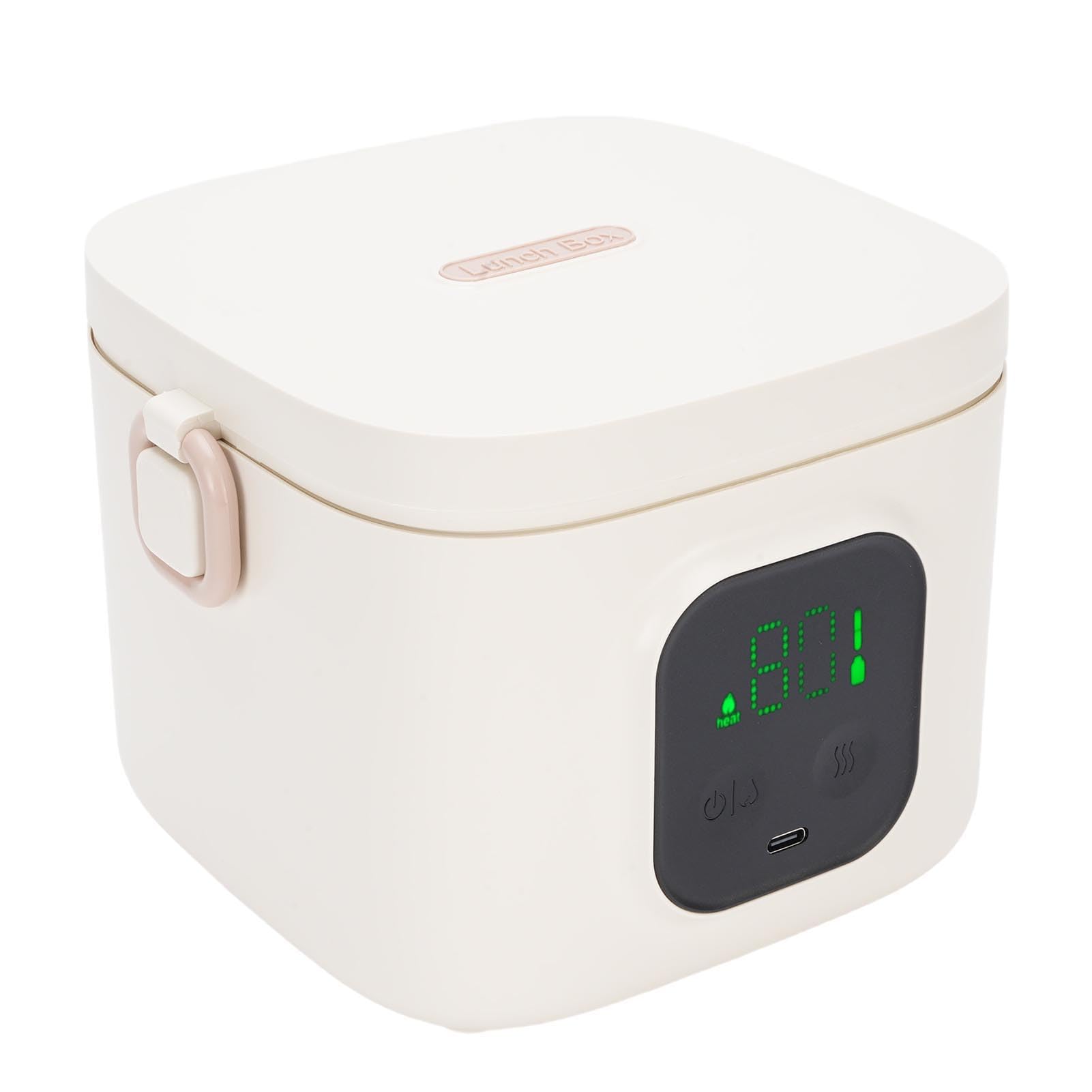 Tnfeeon Lunch Box Elettrico Senza Fili, Il Riscaldamento Rapido da 25 W Riscalda i Pasti in 20-80 Minuti Contenitore in Acciaio Inossidabile da 17 Once per Studenti Viaggiatori in Ufficio