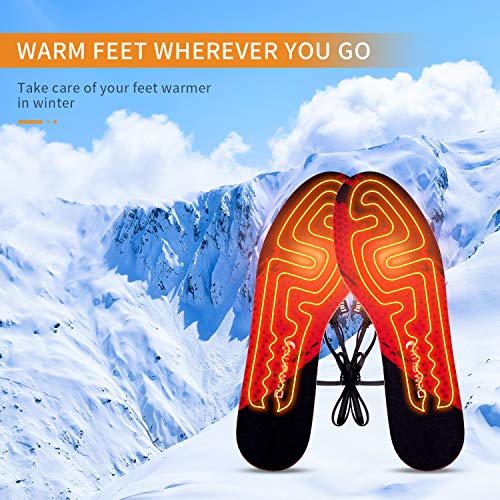 Dr.Warm Rechargeable Heated Insoles Battery Powered Foot Warmers for Men and Women Winter Hunting Boots Shoes Sneaker Ice Fishing Hiking Camping