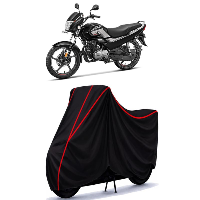 Image of Hero Super Splendor Xtec Water Resistant Bike Cover for All Motorcycles & Rain | Heavy Duty Taffeta Fabric | UV Protection, Dustproof, Scratchproof | All Weather Two Wheeler Cover with Elastic Bottom