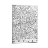 Photo Gallery poster con mappa della città di berlino, stile vintage, poster moderno da parete, su tela, decorativo, 50 x 75 cm, con cornice Photo Gallery poster con mappa della città di berlino, stile vintage, poster moderno da parete, su tela, decorativo, 50 x 75 cm, con cornice