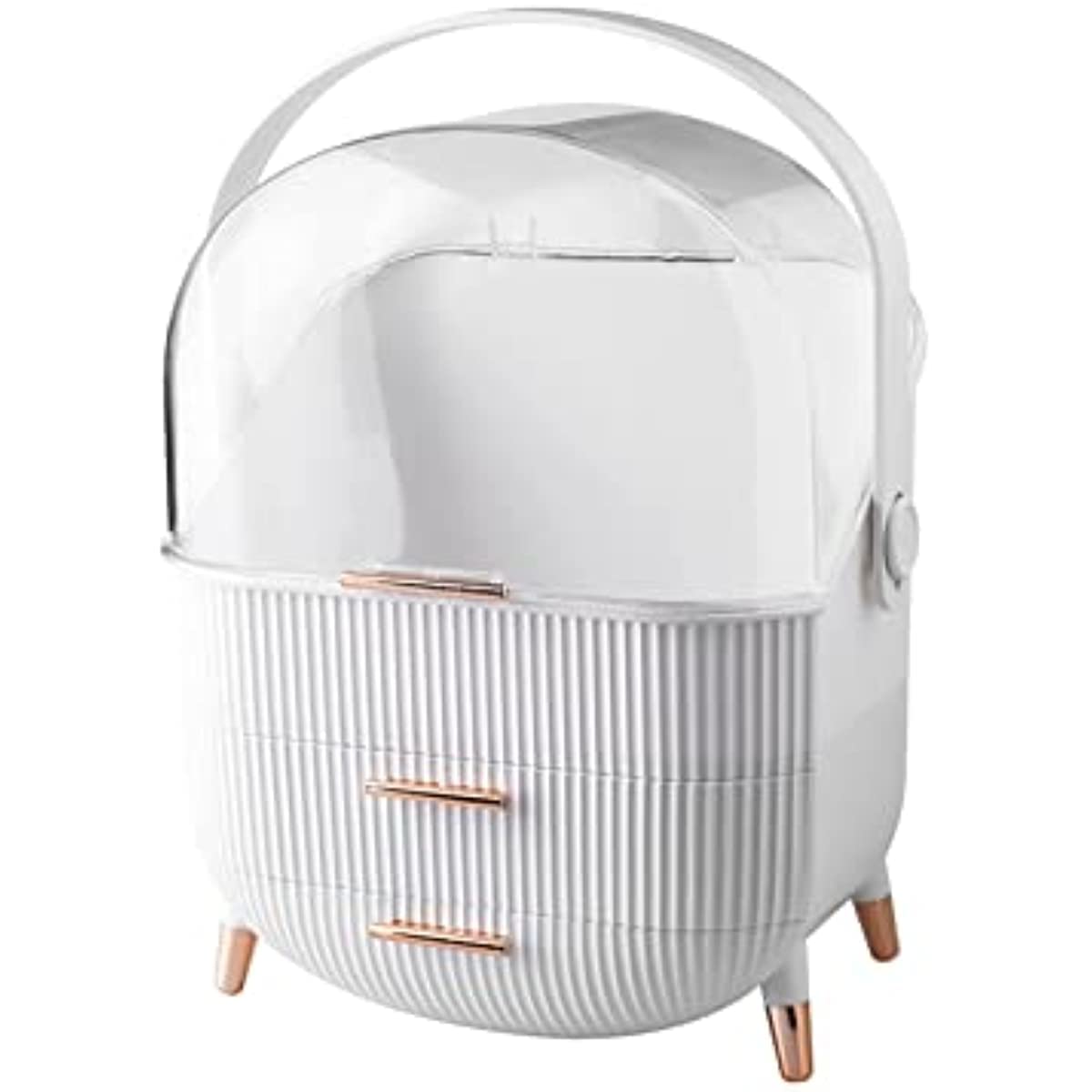 SCDD Multi-Function Make Up Case Skincare Finishing Box Cosmetic Storage Case Products Jewelry Organizer Case Finishing Box for Bedroom Bathroom (White)