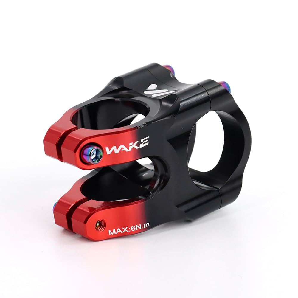 CYSKY Fahrrad Vorbau 31,8 35mm 0 Grad MTB Kurzer Vorbau 31 8 Mountainbike Vorbau Lenkererhöhung 1-1/8 für die meisten Fahrräder, Rennrad, MTB, Downhill, Radsport (Schwarz & Rot)