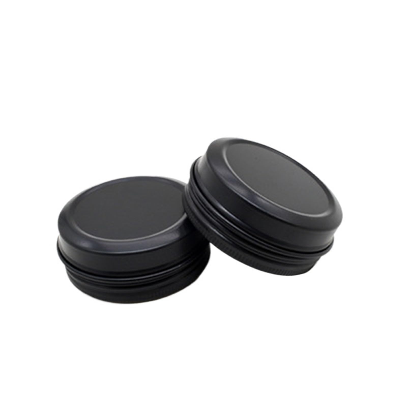 LuoAXINN Metal Tins with Lids 5-250ml Black Aluminum Cans Round Tin Box With Lid Metal Pill Cream Ointment Jars Storage Container For Balm Wax Cosmetics(30ml 52x20mm,30pcs)