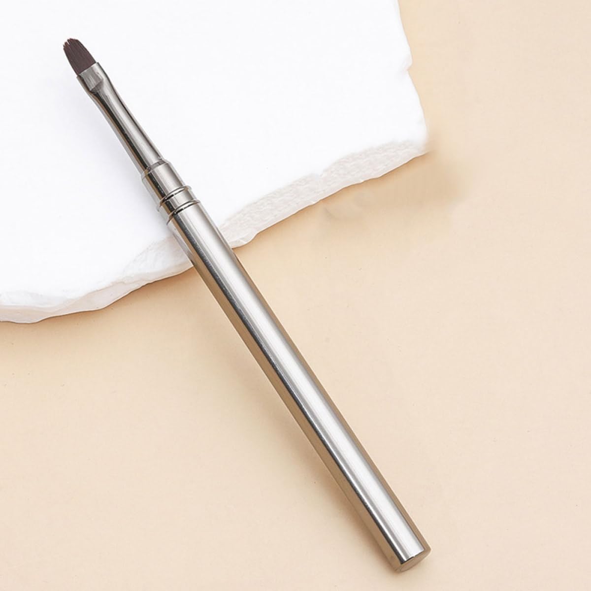 FUOYLOO Pennelli per Nail Art e Setole in Nylon, Facili da Usare e Resistenti 2 Pezzi Manico in Alluminio per Manicure Professionale e Decorazioni Unghie