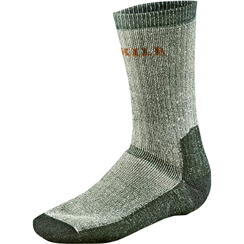 Härkila | Expedition Calcetines | Calcetines de Lana Merino | Suela Amortiguadora | Talón y Puntera Reforzados | Ropa y Equipamiento de Caza Profesional | Calidad Escandinava Duradera | Grey/Green, L Cover