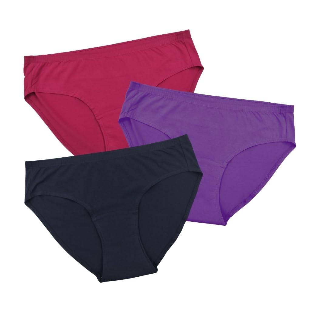 Incontinence Underwear For Women | Wash & Reusable | Absorbs 25ml Of Leaks | Anti Bacterial, Hygienic & Leakproof | Comfy Cotton | Pack Of 3 | Magenta, Navy Blue & Dark Pink | 3XL-image-7
