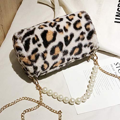 Bolsa clutch vintage de leopardo da TENDYCOCOCO para mulheres e mulheres, Branco, 22*13*14CM
