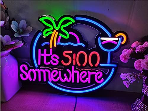 Miniatura 1 de Danbai Neon Factory It's 500 Some Where17in13in Tira de luz LED de neón para bar de cerveza, pub, garaje, sala de garaje, multicolor