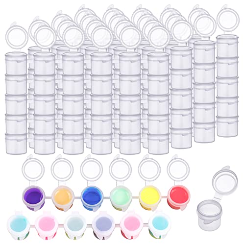 YGAOHF 120 Paint Pots with Lids, 5 ml/0.17 OZ Large Empty Paint Pots with Lids, Easy Open Acrylic Paint Container Paint Strips for Classroom School Painting Art Supplies