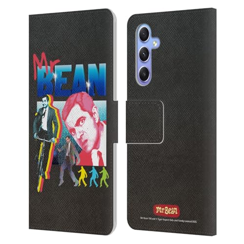 Protection Samsung Galaxy A34 5G Mr. Bean étui portefeuille cuir et antichoc graphique