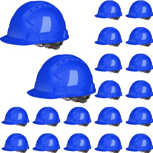 Image of Leumoi 20 Pack Hard Hat Bulk 4-Point ABS Safety Helmets Adjustable