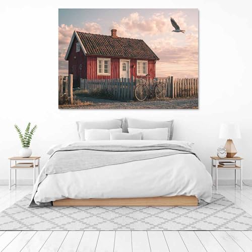 Œuvre d'art prête à accrocher pour mur vide marron 50x70 - 3