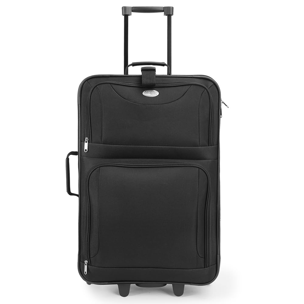 MONZANA® Trolley Kofferset Reisetaschen Set Kulturbeutel Netzfach Rollen Teleskopgriff Koffer Reisetasche mit Rollen schwarz