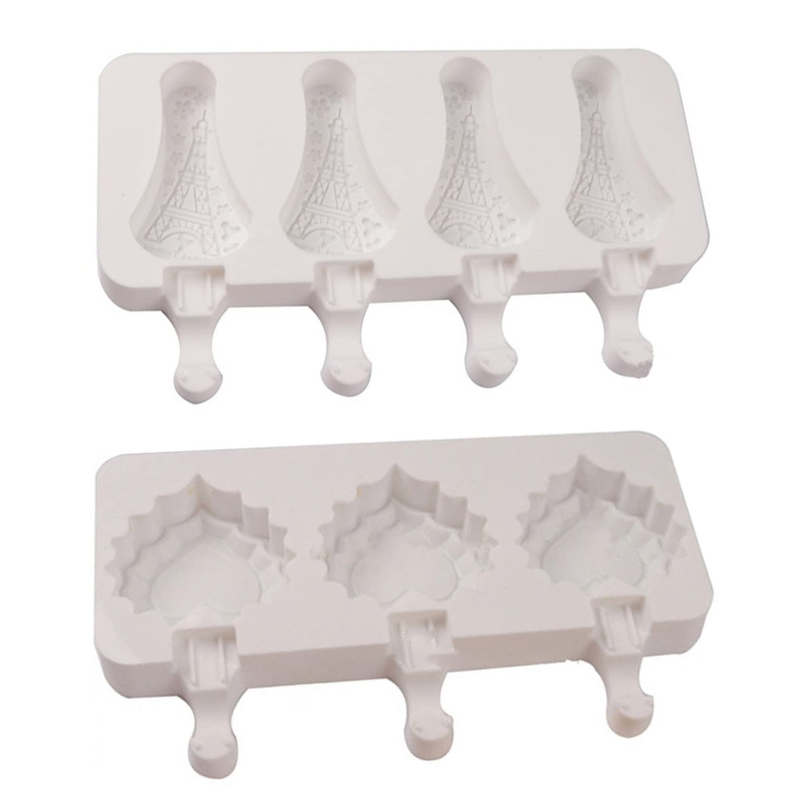 Moldes de silicona for helados de 3 o 4 agujeros, moldes de silicona for paletas de fácil liberación, moldes for hacer paletas caseras, hielo for M,Moldes para helados(Tower)