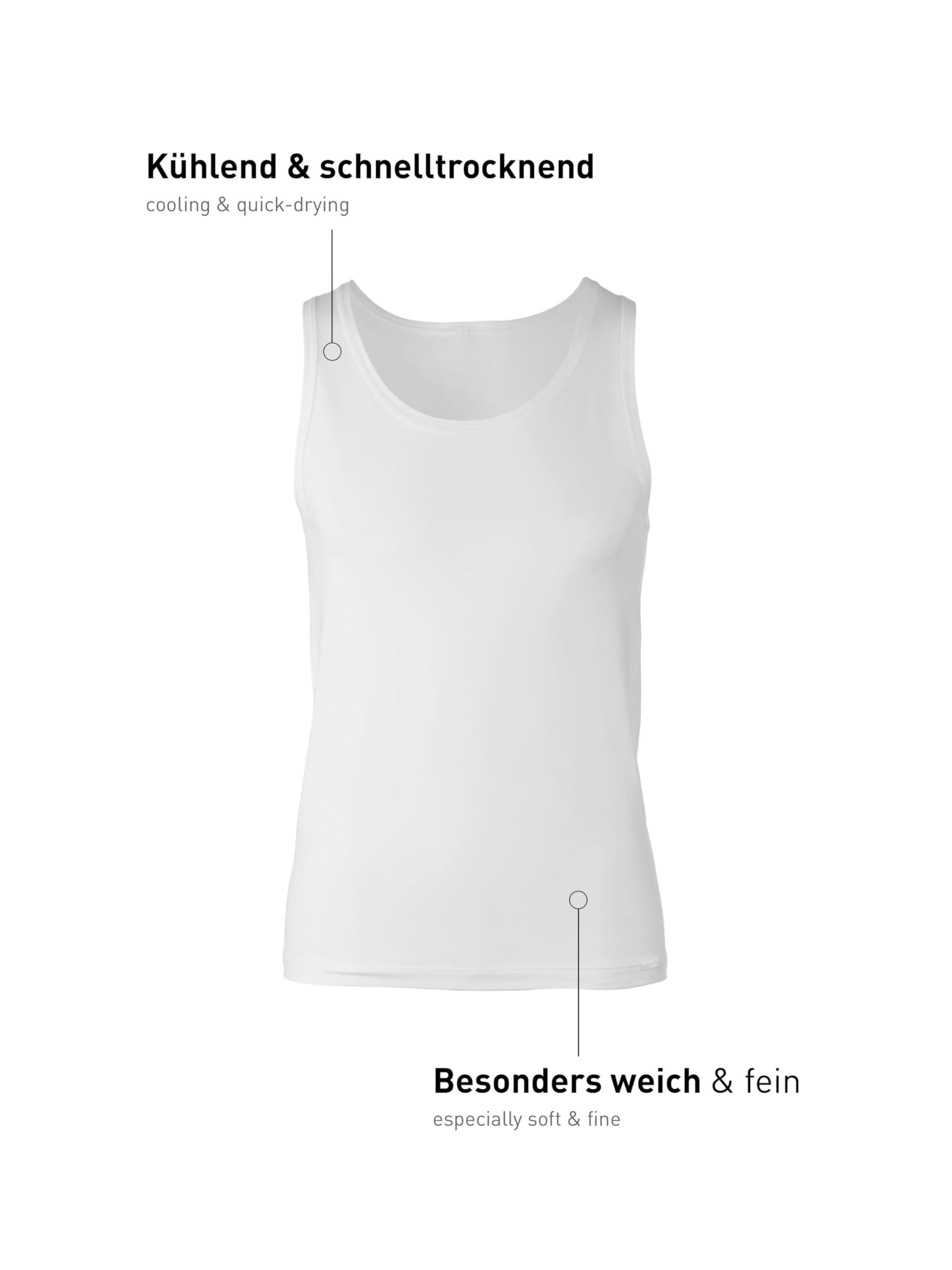 CALIDA Focus Unterhemd Herren, temperaturausgleichend, feuchtigkeitsregulierend, schnelltrocknend