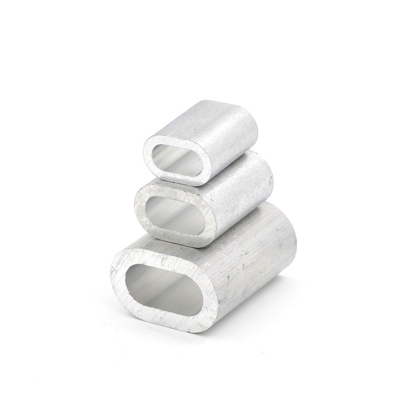 1000 Pezzi di Fascette stringicavo in Alluminio con Involucro Singolo, Fascette stringicavo in Alluminio, Morsetti ovali for Cavi Metallici(2mm)