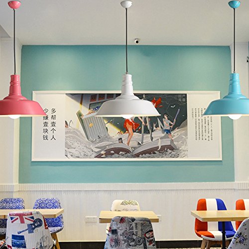 Lustre suspendu moderne E27 en métal vert pour plafond de restaurant - 7