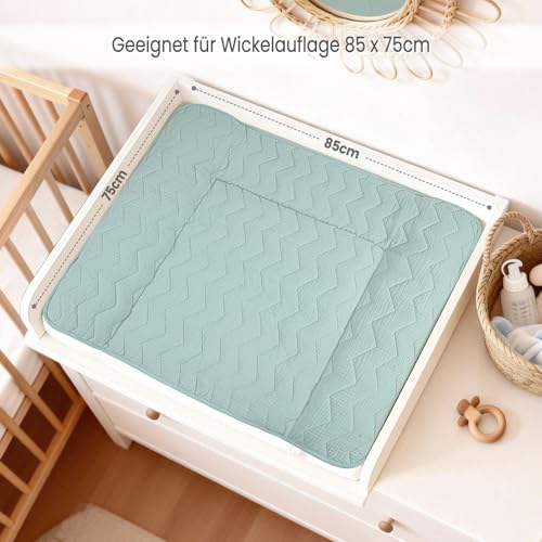 Miniatura 2 de Lulumoon Funda Para Cambiador De Pañales De 75 X 85 Cm: Muselina De Algodón Con Alta Absorción, Parte Trasera Impermeable A Prueba De Fugas, Cambiador Lavable Para Bebé